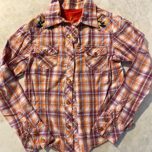 Girls Plaid shirt. Western shirt.